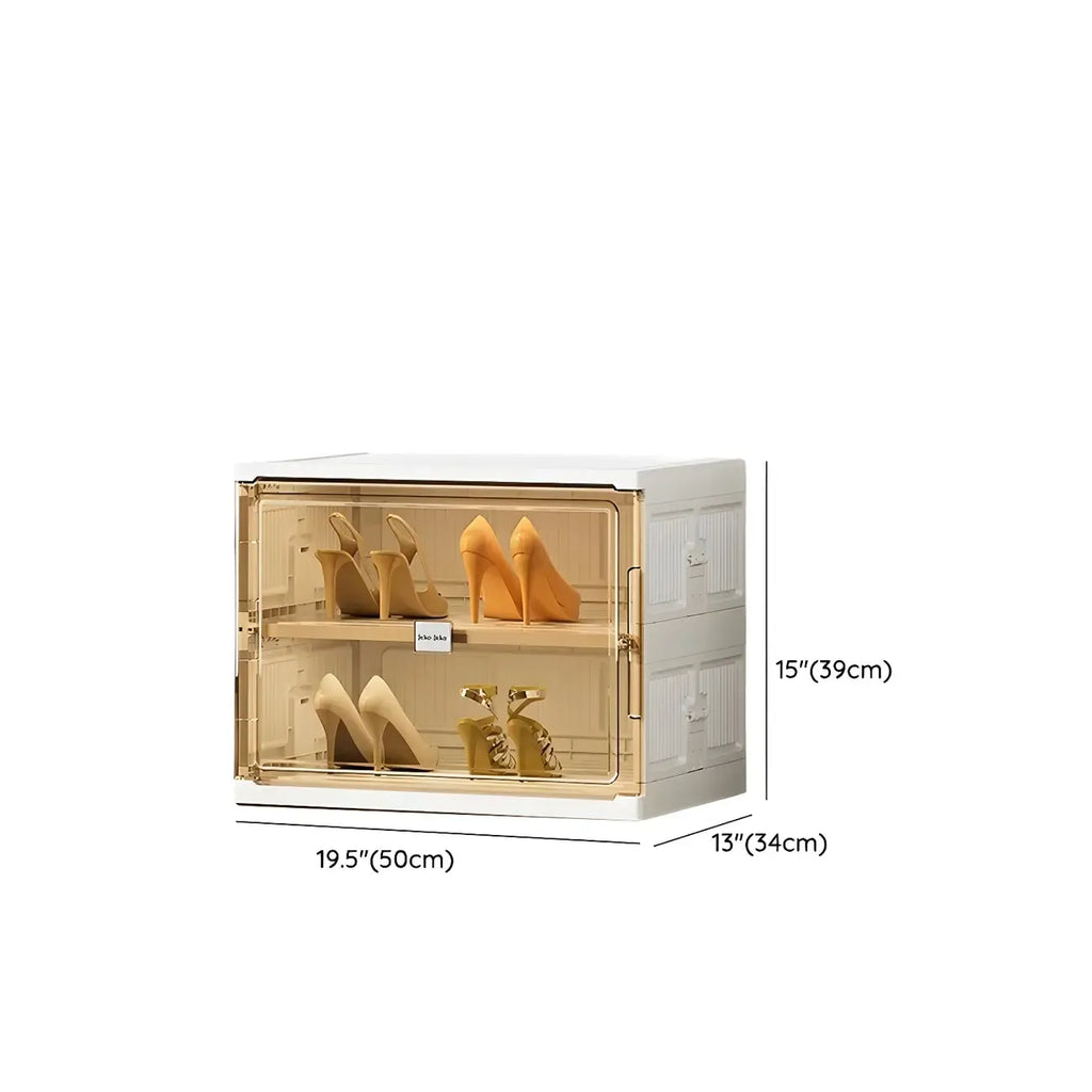 Organisateur de chaussures empilable en plastique blanc glamour pour placard