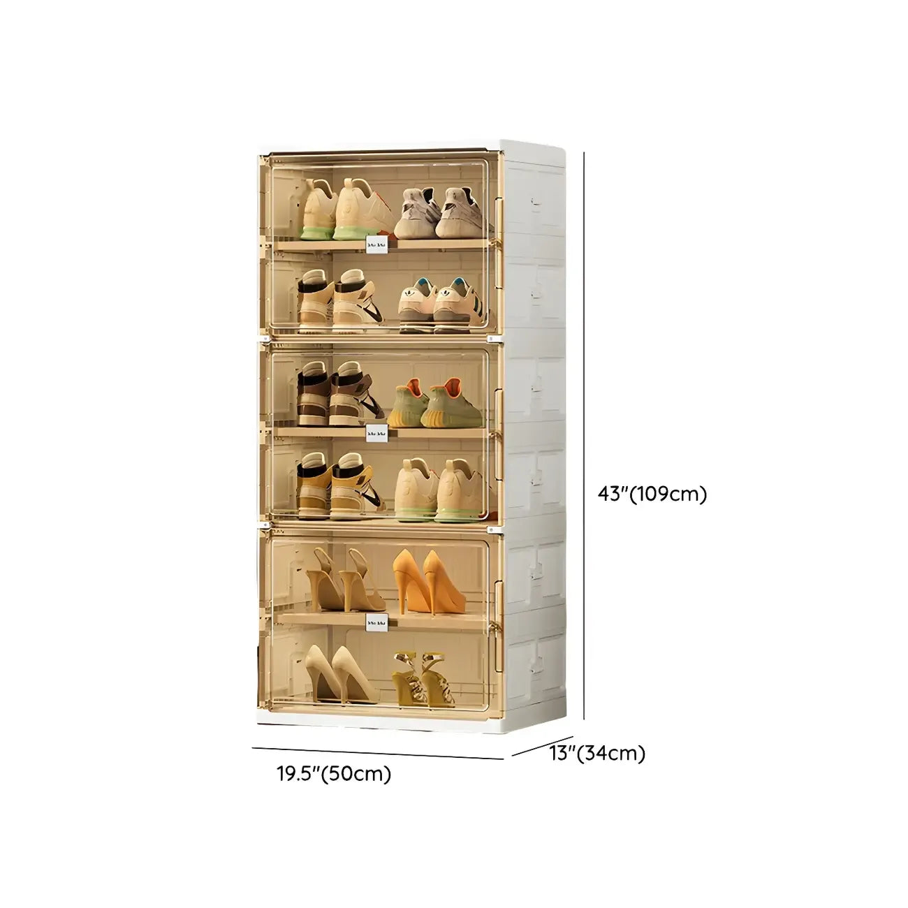 Organisateur de chaussures empilable en plastique blanc glamour pour placard