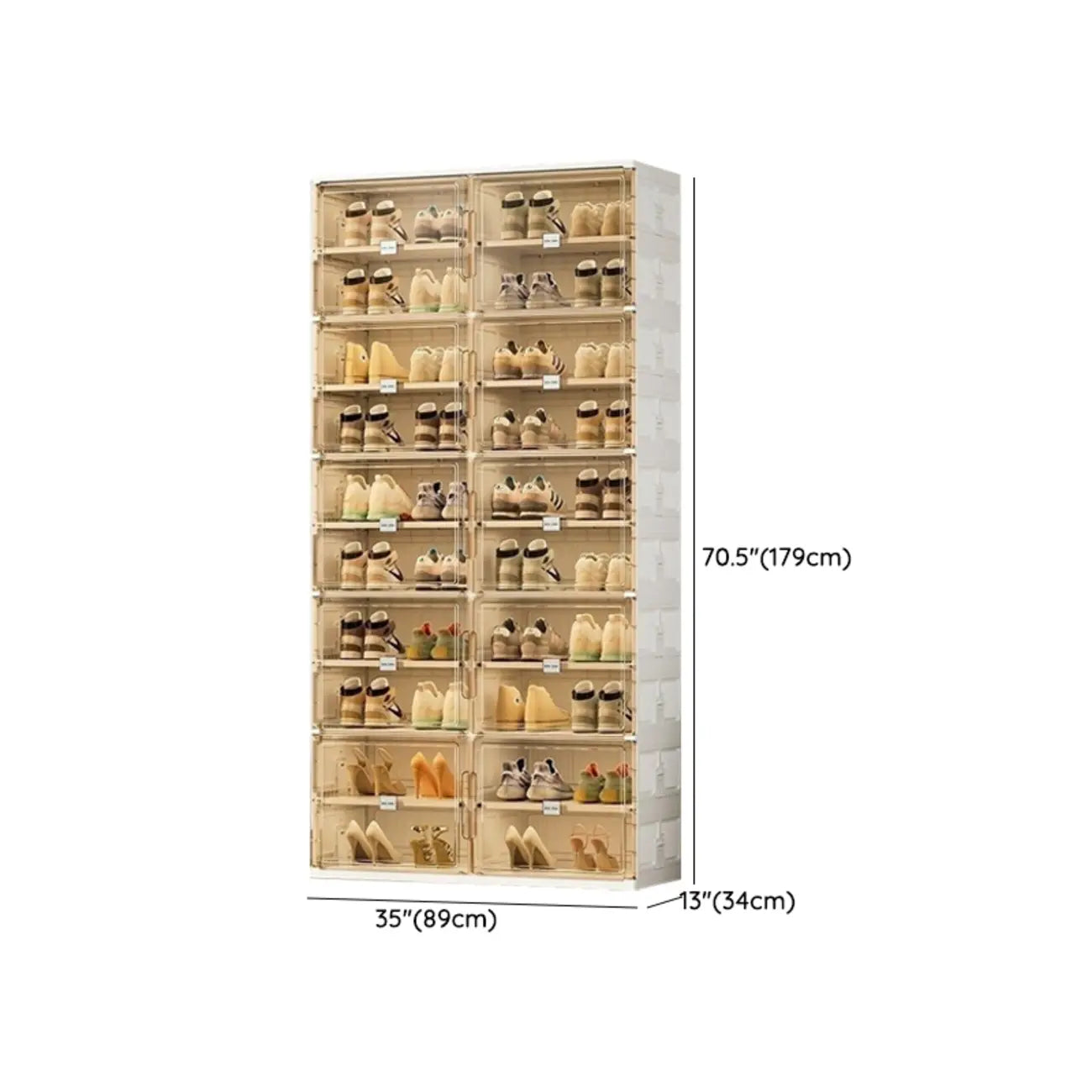 Organisateur de chaussures empilable en plastique blanc glamour pour placard