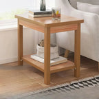 Table d'appoint minimaliste en bois noir avec rangement pour salon
