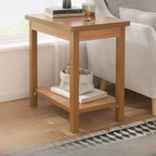 Table d'appoint minimaliste en bois noir avec rangement pour salon