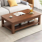 Table d'appoint minimaliste en bois noir avec rangement pour salon