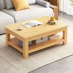 Table d'appoint minimaliste en bois noir avec rangement pour salon