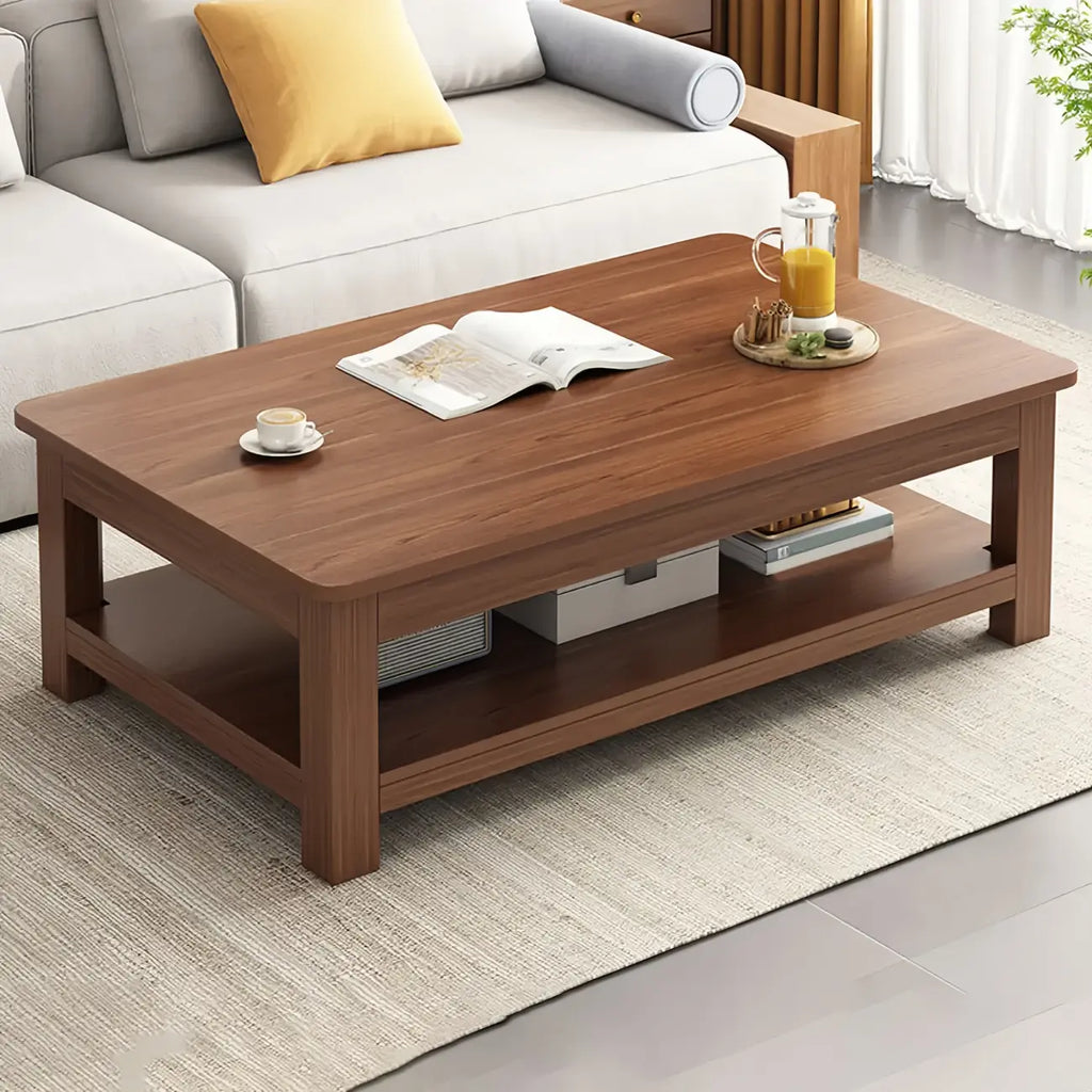 Table d'appoint minimaliste en bois noir avec rangement pour salon