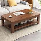 Table d'appoint minimaliste en bois noir avec rangement pour salon