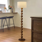 Lampada da terra tradizionale a piantana con paralume in tessuto per la casa (63")