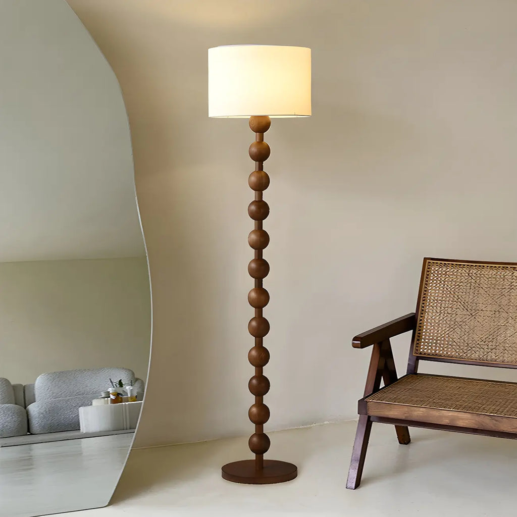 Lampada da terra tradizionale a piantana con paralume in tessuto per la casa (63")