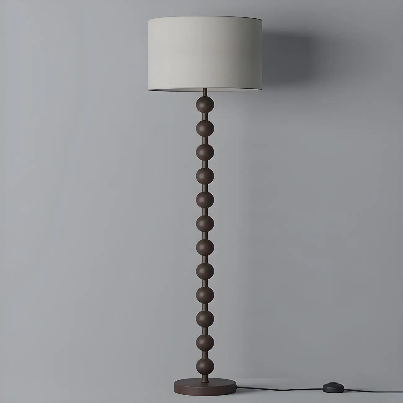 Lampada da terra tradizionale a piantana con paralume in tessuto per la casa (63")