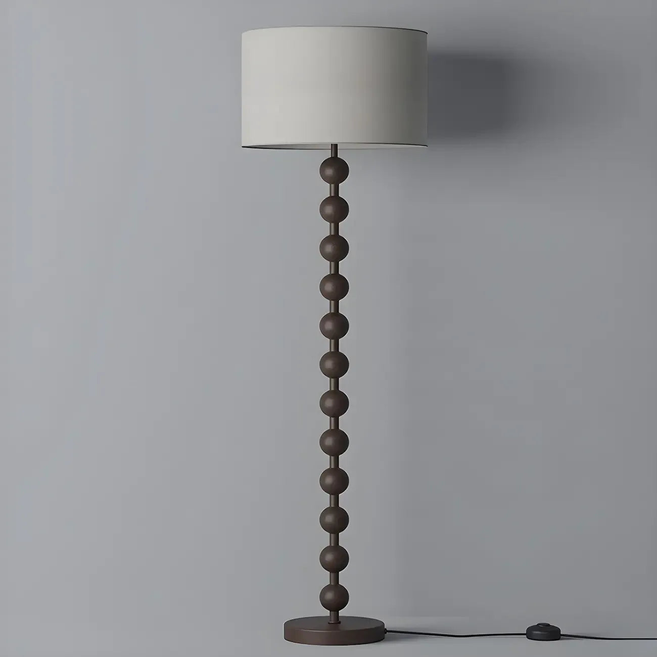 Lampada da terra tradizionale a piantana con paralume in tessuto per la casa (63")