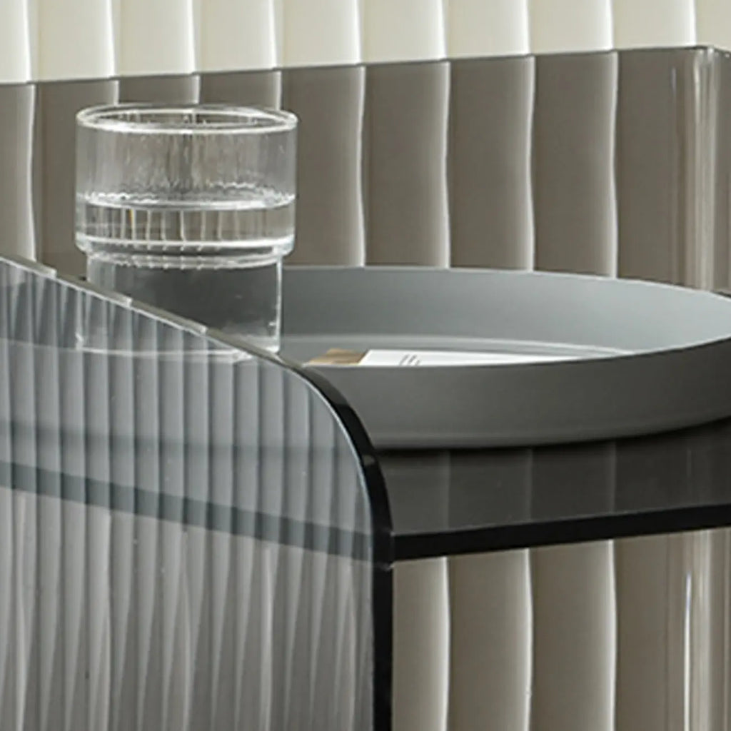 Table de chevet ouverte en acrylique beige pour chambre à coucher, petite table de chevet