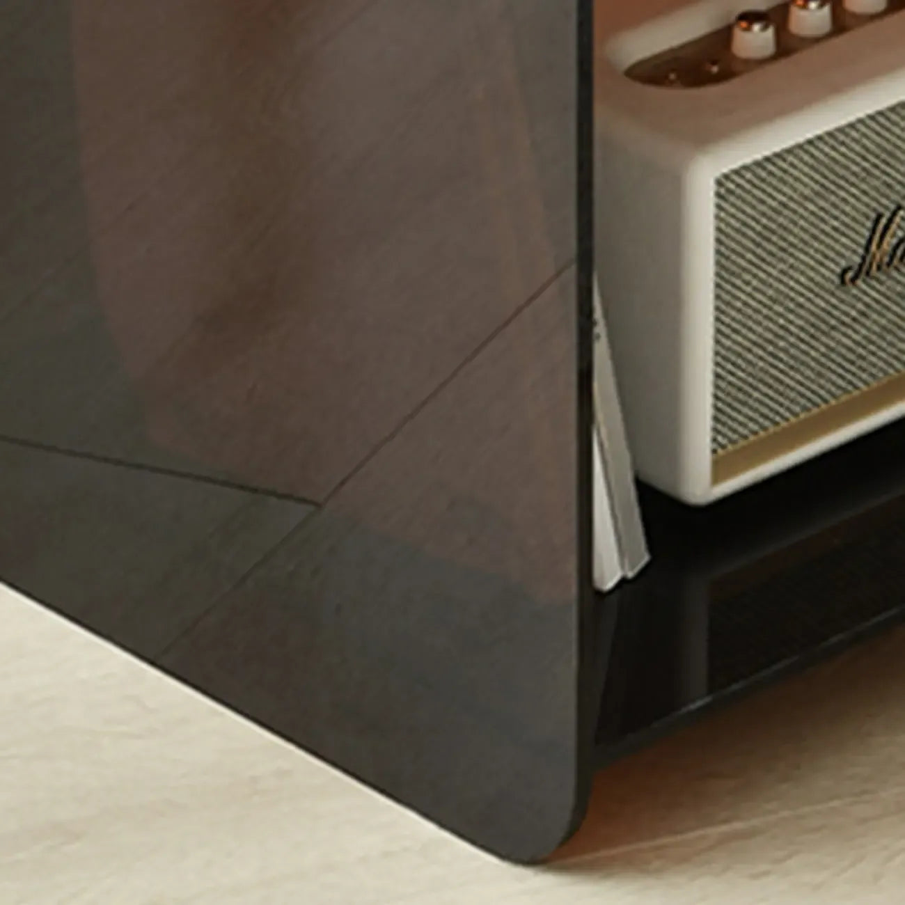 Table de chevet ouverte en acrylique beige pour chambre à coucher, petite table de chevet