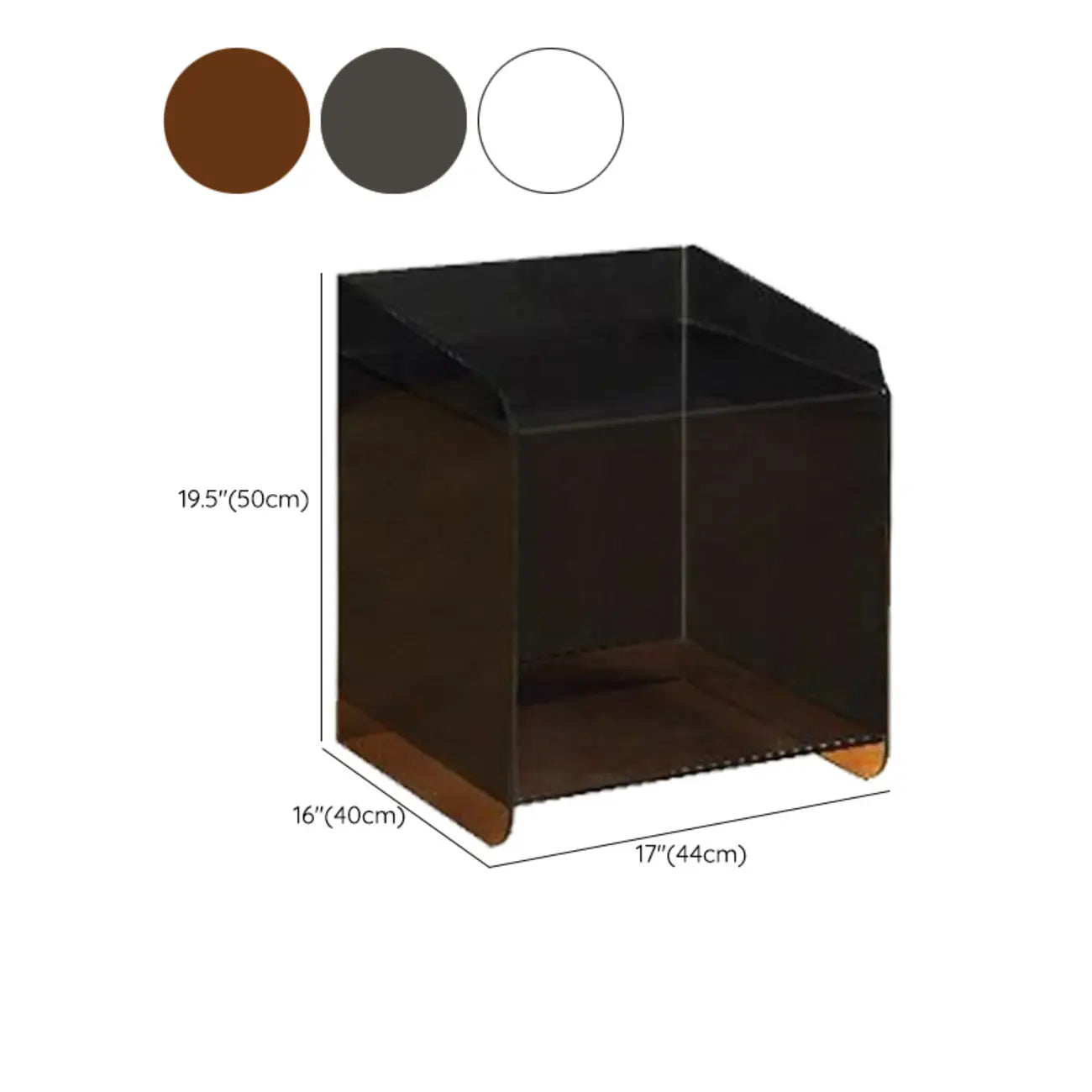 Table de chevet ouverte en acrylique beige pour chambre à coucher, petite table de chevet