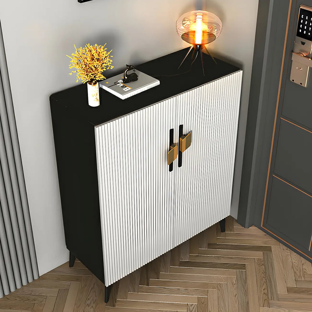 Meuble à chaussures de luxe en bois gris pour entrée