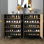 Meuble à chaussures de luxe en bois gris pour entrée