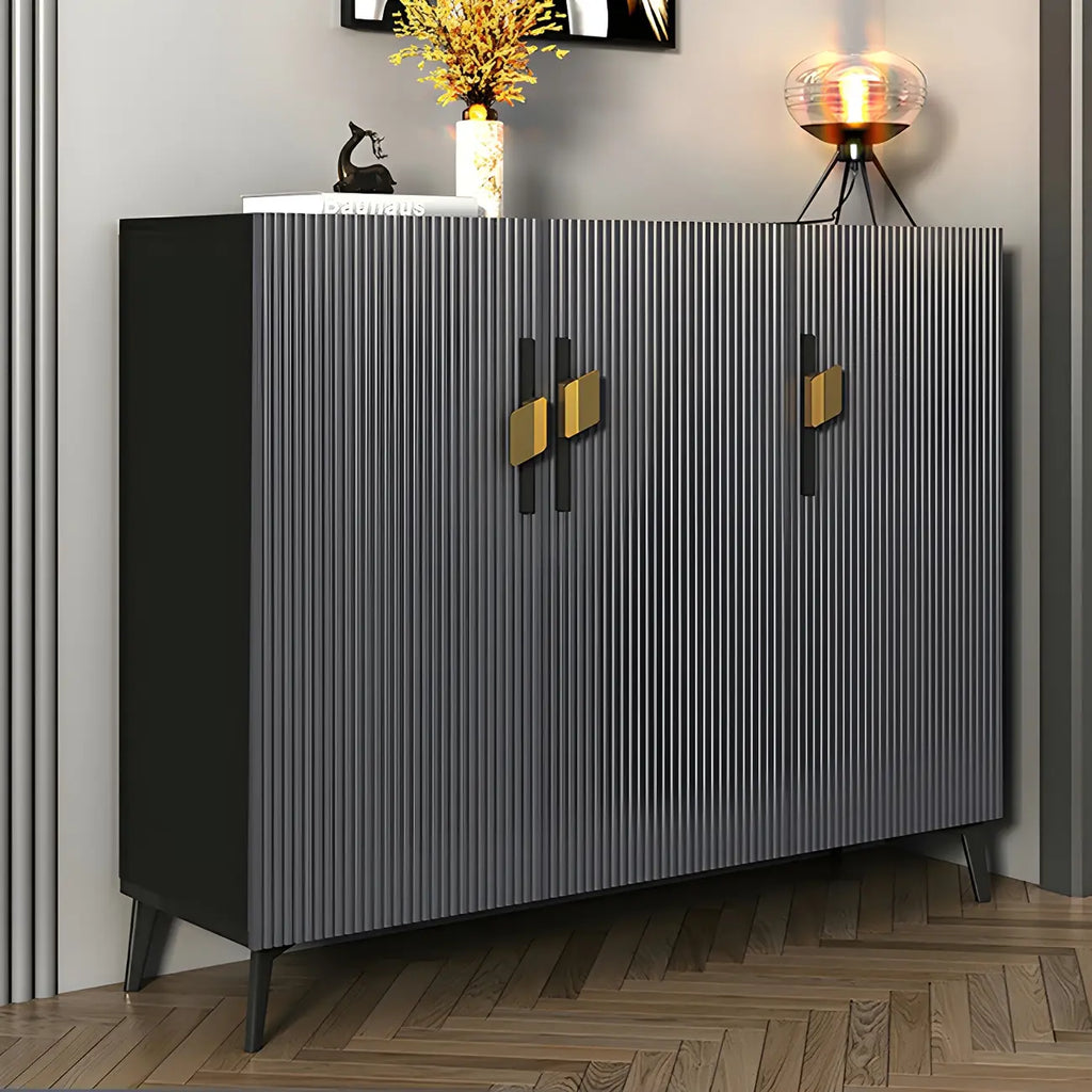 Meuble à chaussures de luxe en bois gris pour entrée