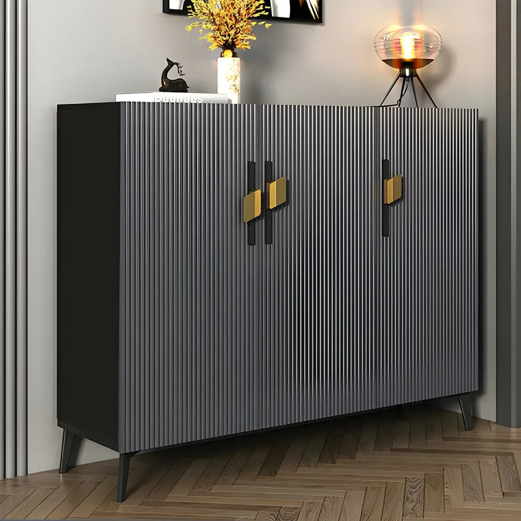 Meuble à chaussures de luxe en bois gris pour entrée