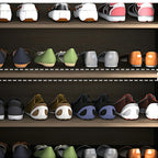 Meuble à chaussures de luxe en bois gris pour entrée
