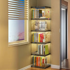 Bibliothèque moderne à 5 niveaux avec éclairage intégré en acrylique