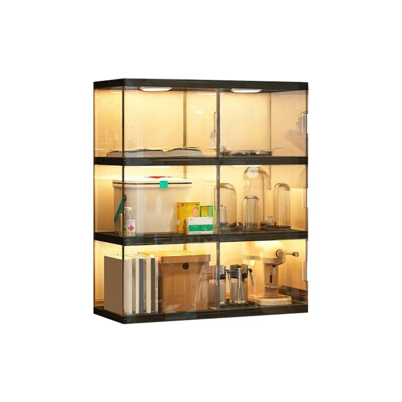Bibliothèque moderne à 5 niveaux avec éclairage intégré en acrylique