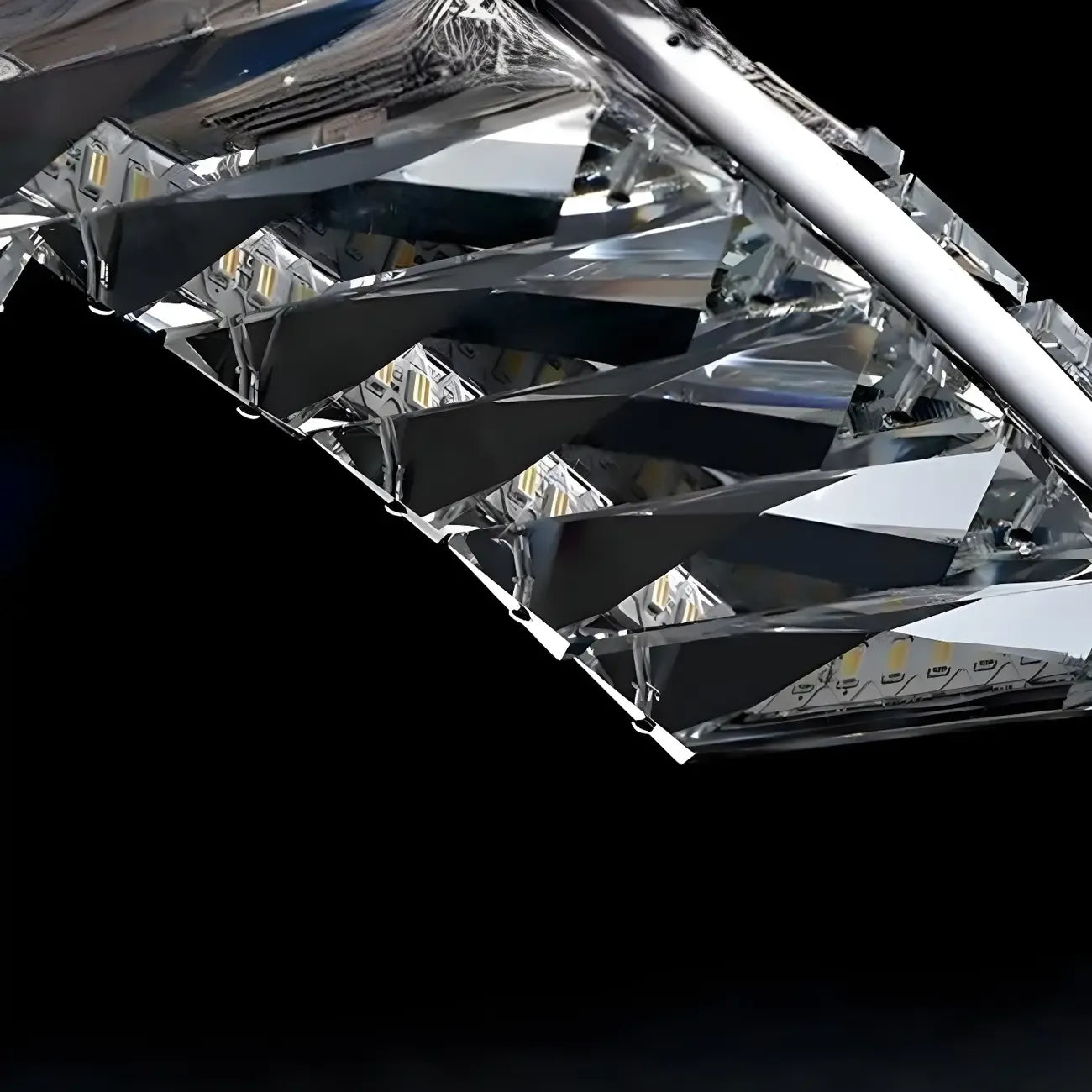 Suspension LED à intensité variable en cristal ondulé pour îlot de cuisine