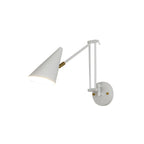 Applique murale minimaliste blanche à bras articulé pour la lecture au chevet