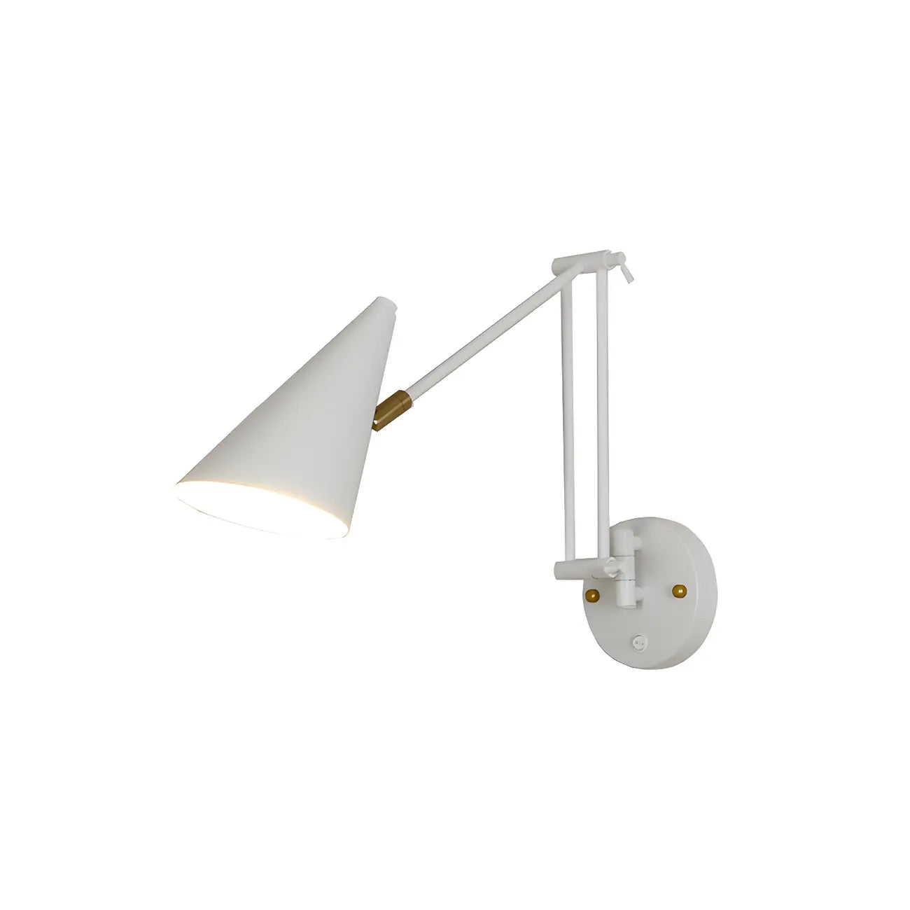 Applique murale minimaliste blanche à bras articulé pour la lecture au chevet