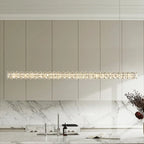 Suspension linéaire en cristal pour îlot de cuisine, à intensité variable, LED.