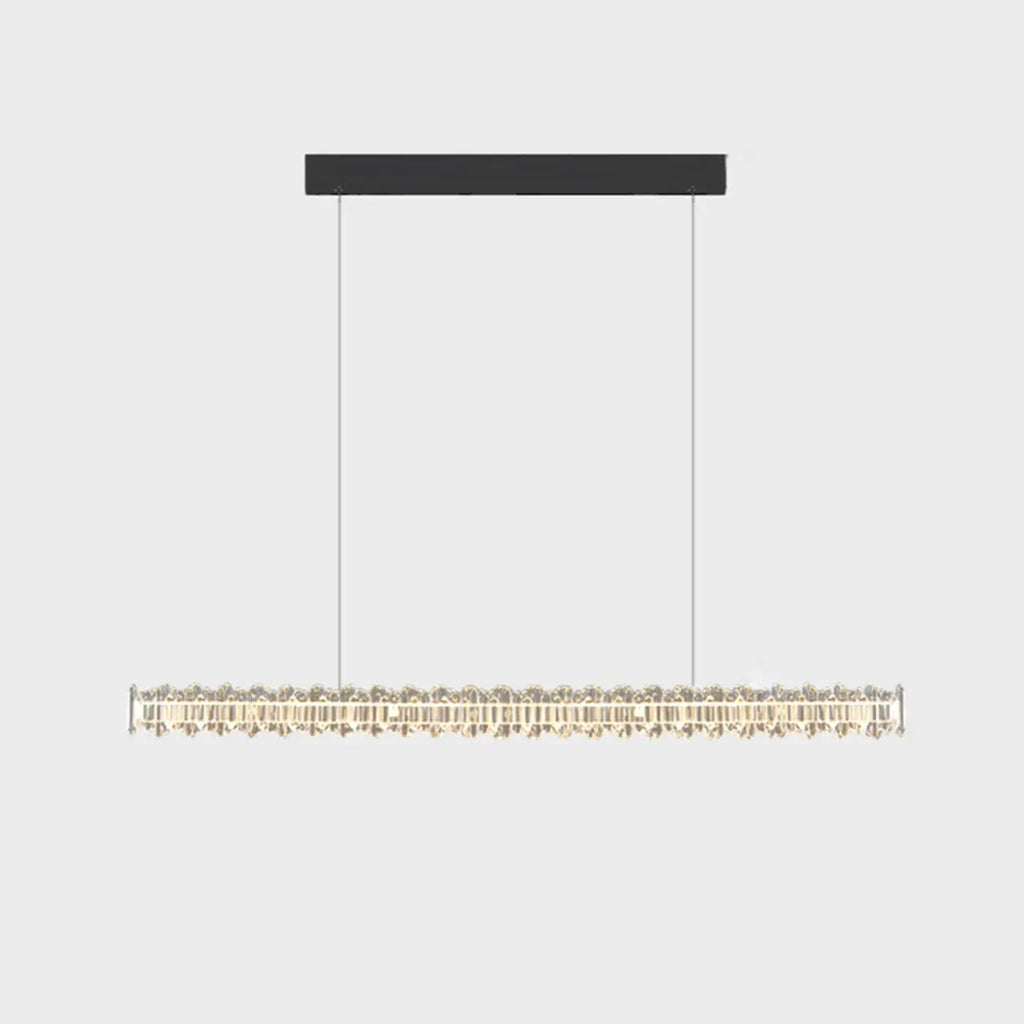Suspension linéaire en cristal pour îlot de cuisine, à intensité variable, LED.