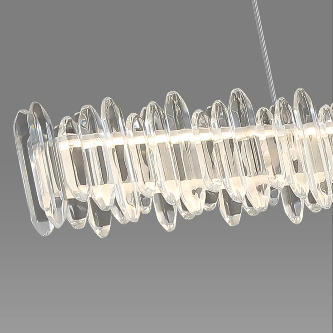 Suspension linéaire en cristal pour îlot de cuisine, à intensité variable, LED.