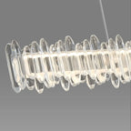 Suspension linéaire en cristal pour îlot de cuisine, à intensité variable, LED.