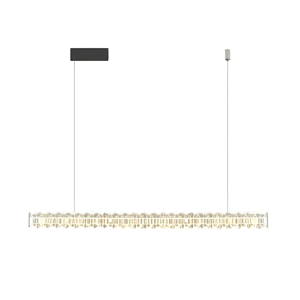 Suspension linéaire en cristal pour îlot de cuisine, à intensité variable, LED.