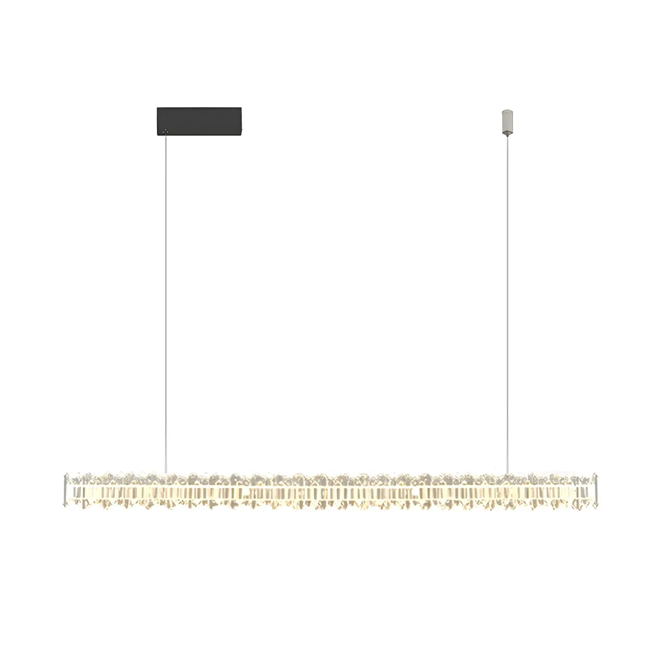 Suspension linéaire en cristal pour îlot de cuisine, à intensité variable, LED.