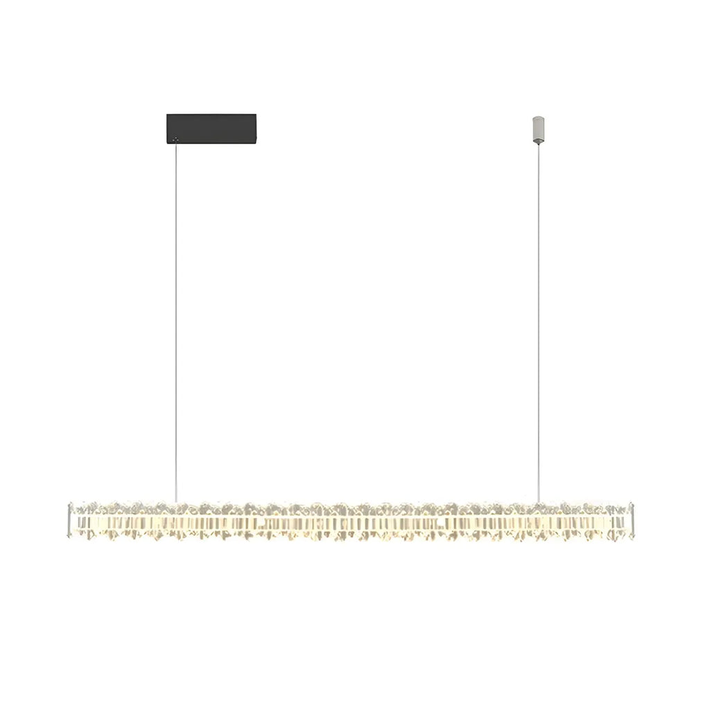 Suspension linéaire en cristal pour îlot de cuisine, à intensité variable, LED.