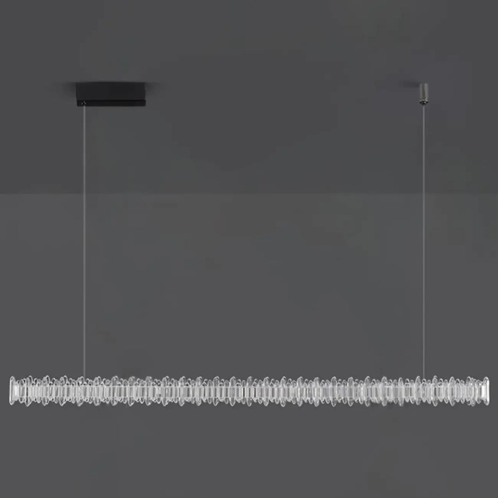 Suspension linéaire en cristal pour îlot de cuisine, à intensité variable, LED.