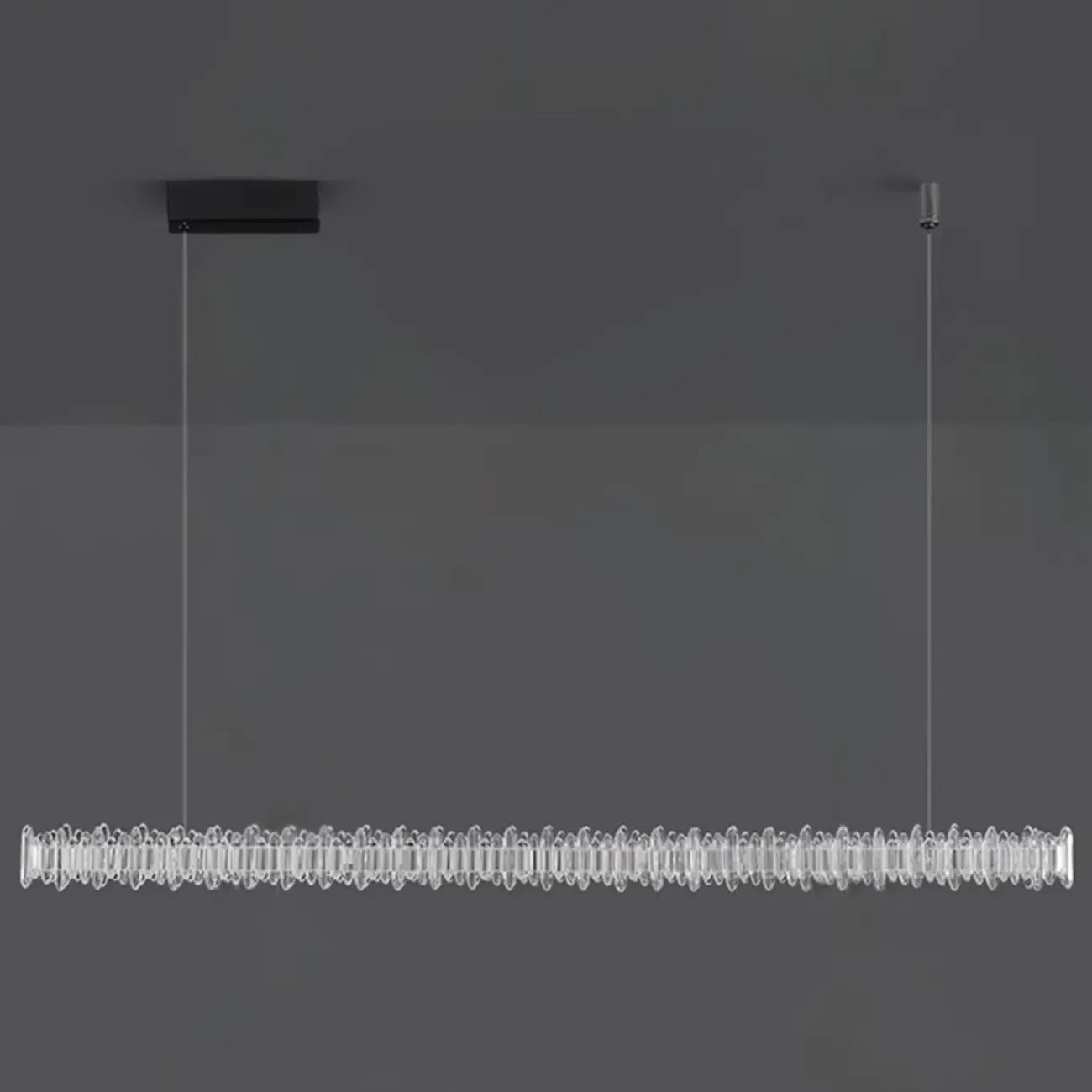 Suspension linéaire en cristal pour îlot de cuisine, à intensité variable, LED.