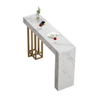Tables de bar à piédestal en métal doré et finition pierre frittée glamour
