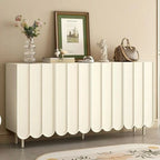 Armoire à chaussures d'entrée en bois blanc cannelé