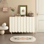 Armoire à chaussures d'entrée en bois blanc cannelé