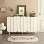 Armoire à chaussures d'entrée en bois blanc cannelé