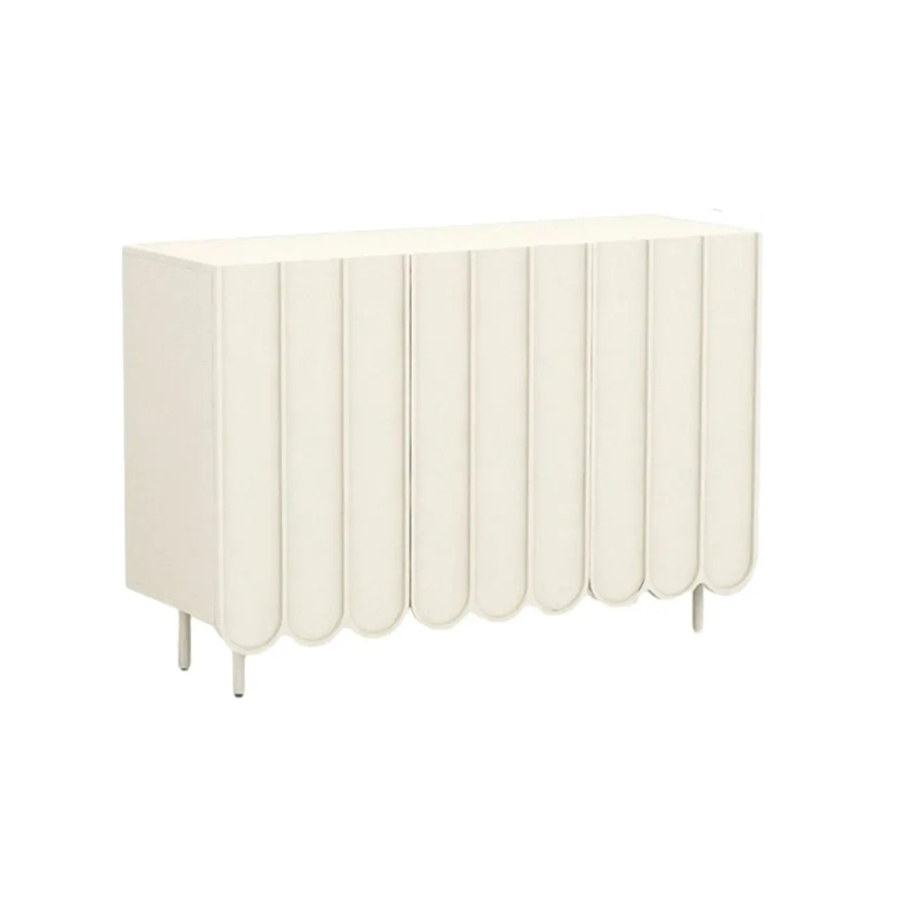 Armoire à chaussures d'entrée en bois blanc cannelé