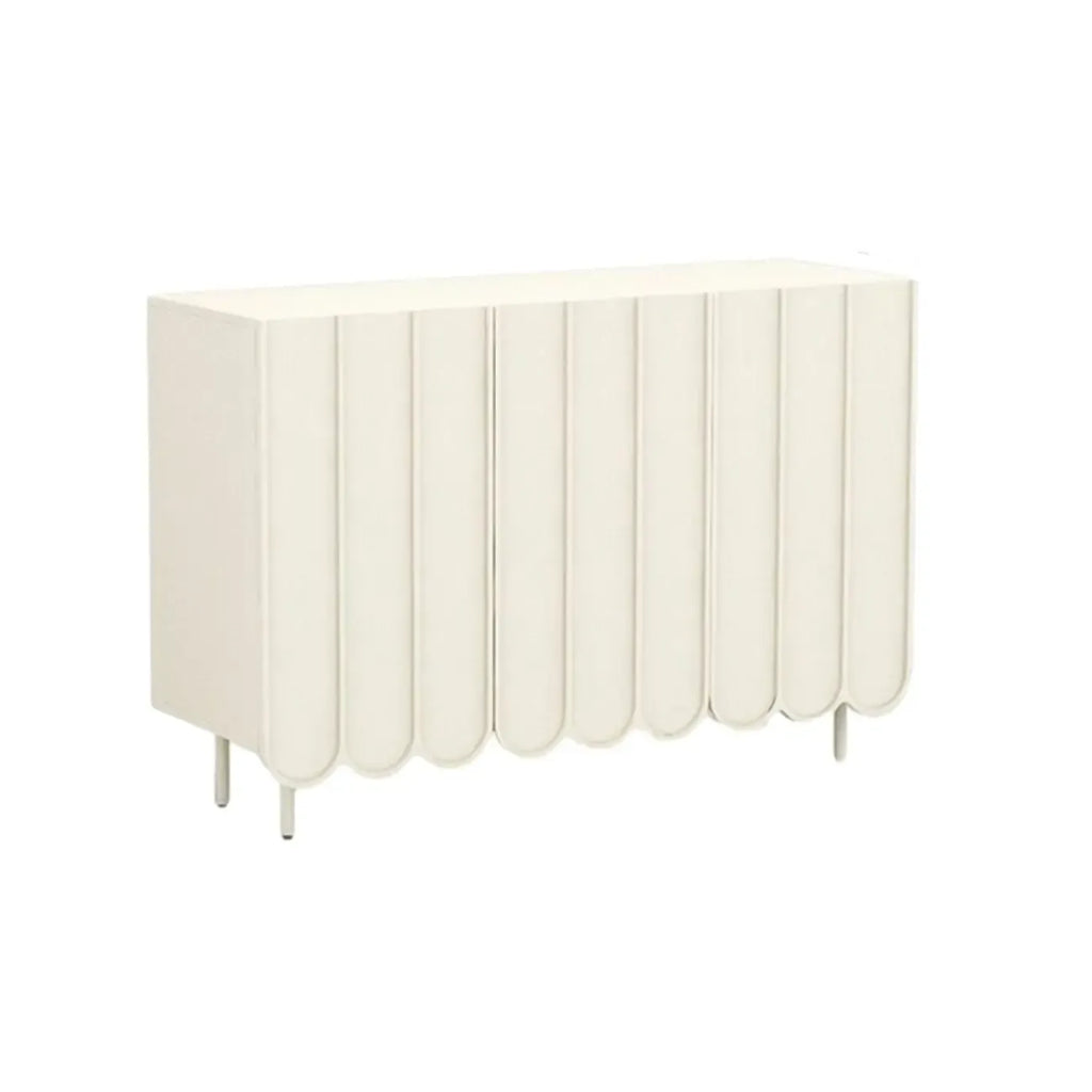 Armoire à chaussures d'entrée en bois blanc cannelé