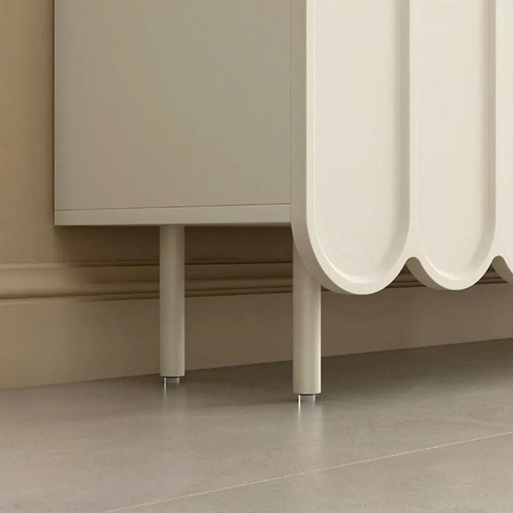 Armoire à chaussures d'entrée en bois blanc cannelé