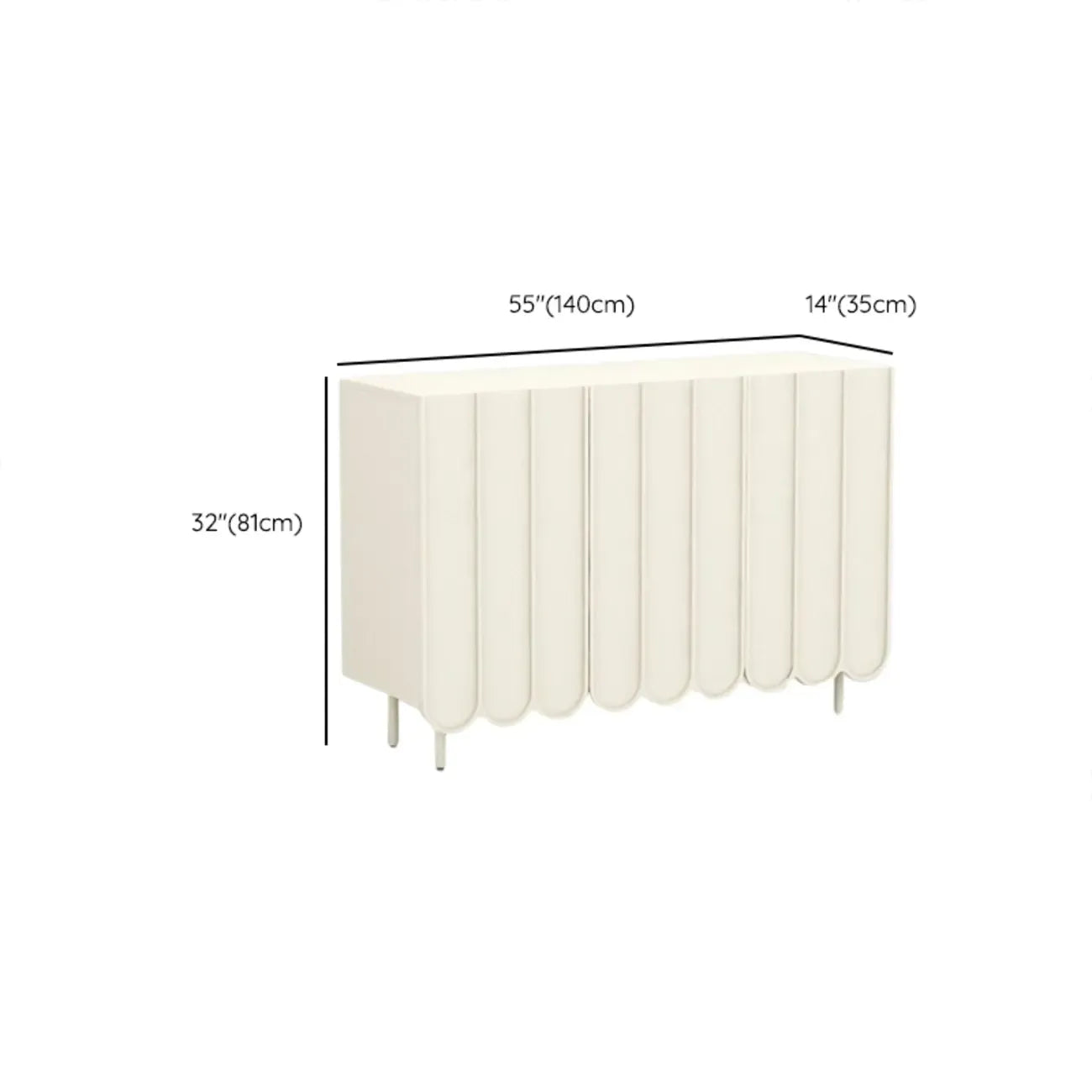 Armoire à chaussures d'entrée en bois blanc cannelé