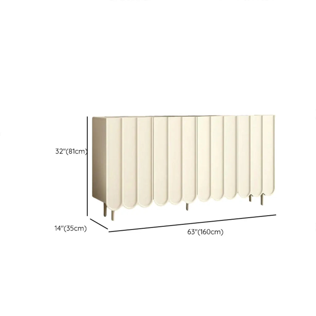 Armoire à chaussures d'entrée en bois blanc cannelé