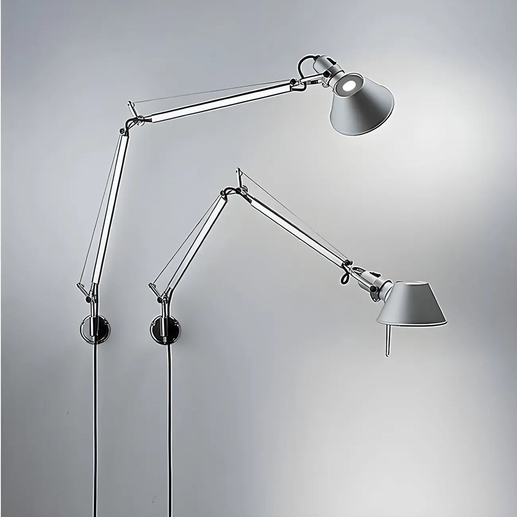28.5 Lampada da parete moderna nera a braccio orientabile per interni
