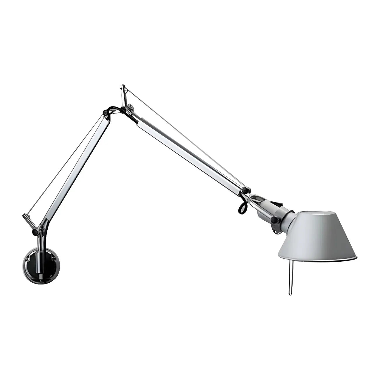28.5 Lampada da parete moderna nera a braccio orientabile per interni