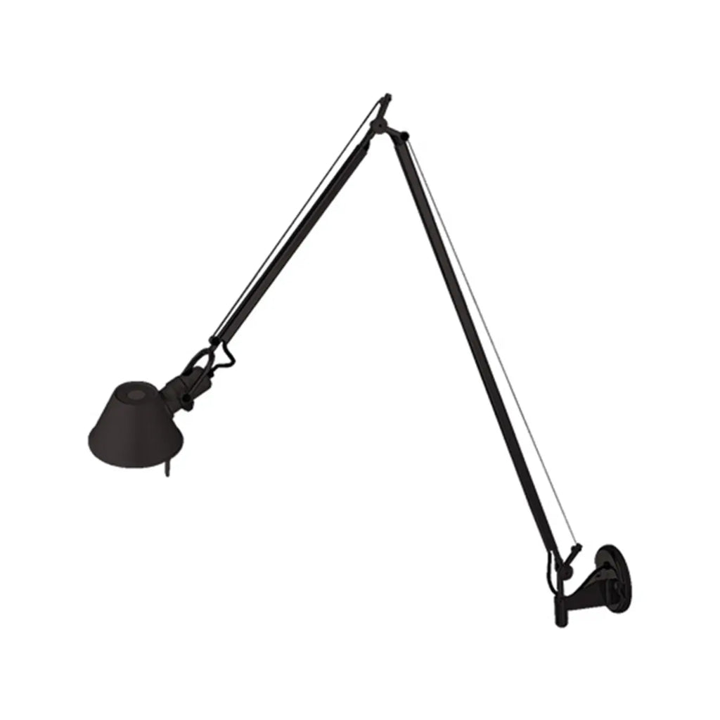 28.5 Lampada da parete moderna nera a braccio orientabile per interni
