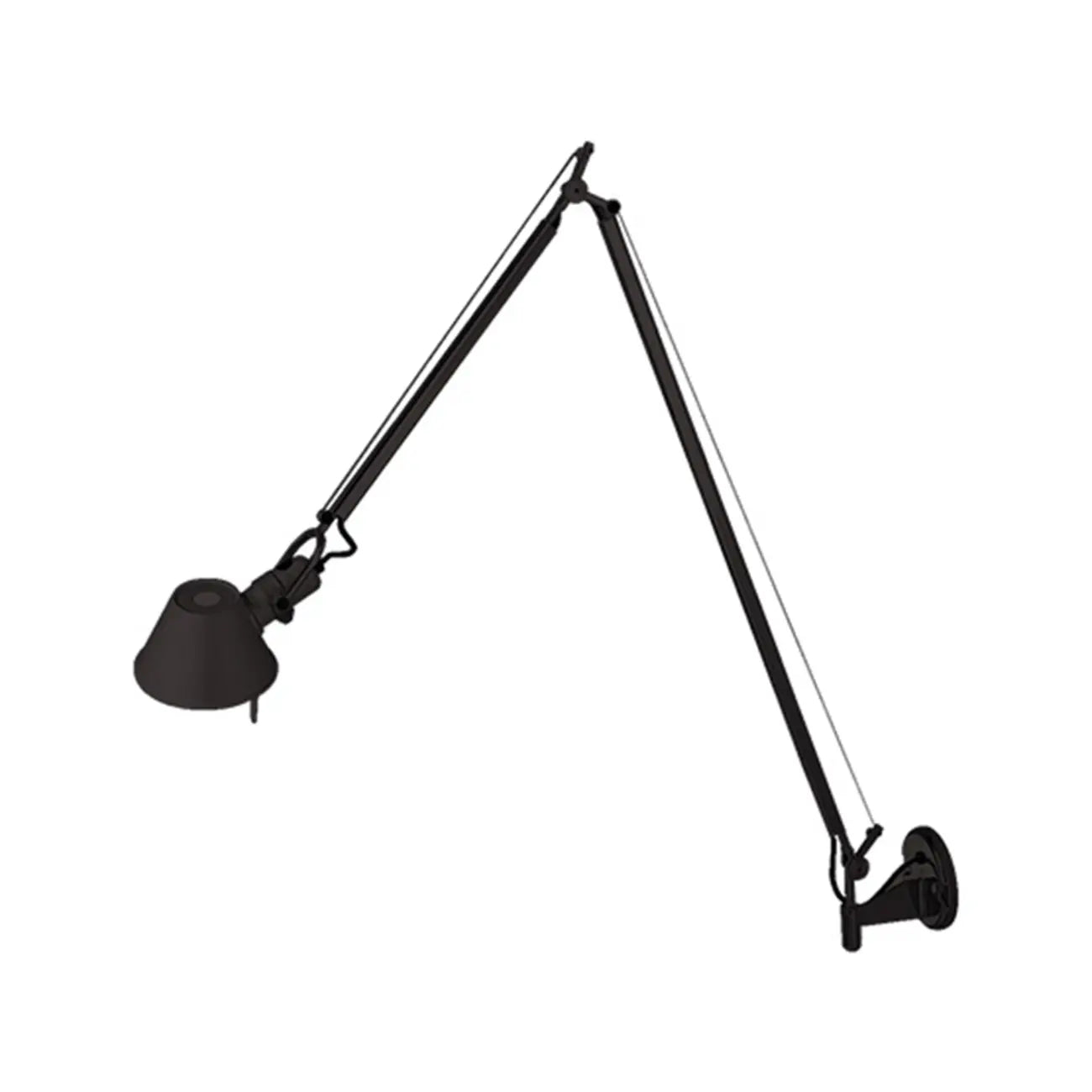 28.5 Lampada da parete moderna nera a braccio orientabile per interni
