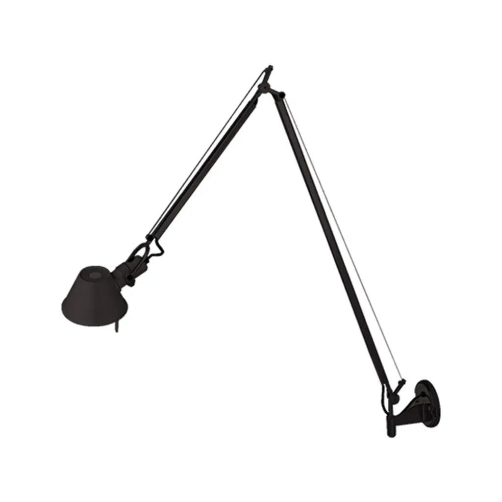 28.5 Lampada da parete moderna nera a braccio orientabile per interni