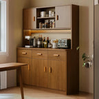 Grand buffet de rangement en bois et acrylique, réglable